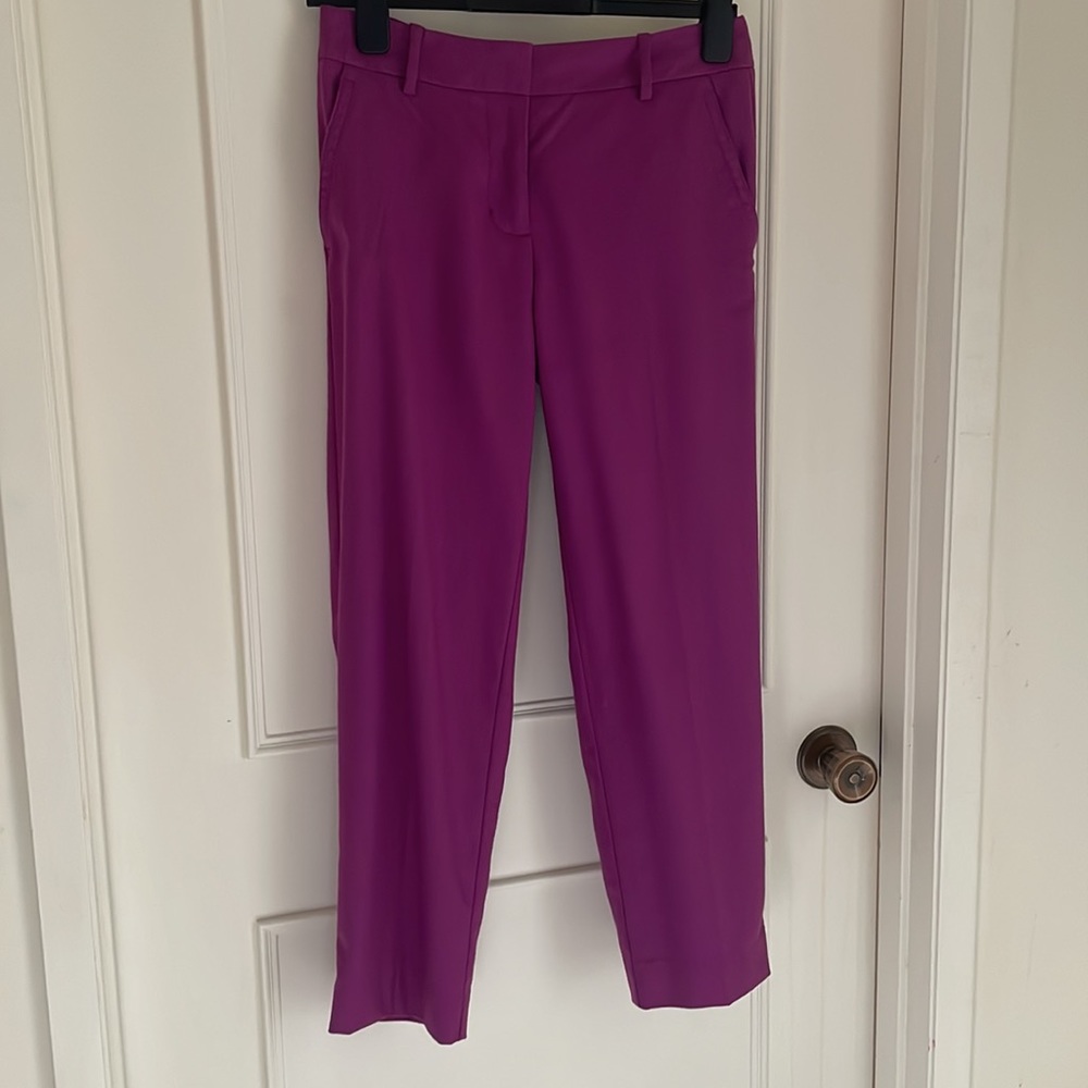 J. Crew Skimmer Cropped Pants Womens Size 4 Stretch Purple